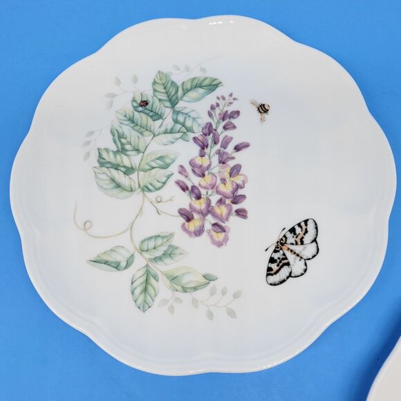 Lenox Butterfly Meadow Luncheon  Plates Scalloped Rim 9" First Quality  Set of 2 - Picture 12 of 12
